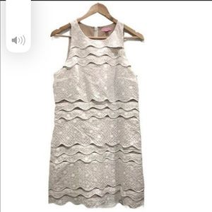 Lilly Pulitzer Brenton Lace Shift Dress Wedding Shower Bachelorette White Size 4